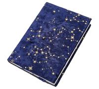 CRASPIRE Velvet Book Cover Star Cloth Book Sleeve Protector Midnight Blue Starry Night Washable Soft Fabric Cloth for A5 Paperbacks Hardcover Classroom Students Teacher Lover