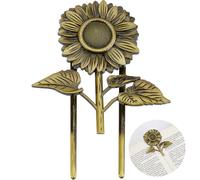 CRASPIRE Vintage Book Clips Sunflower Metal Antique Bronze Bookmark Free Your Hands Page Open Holder for Journals Books for Book Lovers Office Workers Readers Writers While Writing