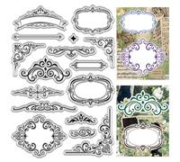 CRASPIRE Vintage Borders Clear Stamps Dividing Line Reusable Transparent Silicone Stamp European Style Border Edge Seals Postmark for Journaling Card Making DIY Scrapbooking Photo Album Decorative