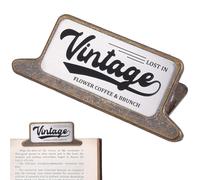 CRASPIRE Vintage Metal Book Clip Travelers Notebook Clips Antique Bronze Alloy Rectangle Retro Document File Organizer Small Binder Clamps Page Holder for Journaling Planner Sketchbook Office