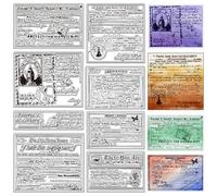 CRASPIRE Vintage Postcard Background Clear Rubber Stamp 11.7x8.3 inch Big Size Postage Transparent Silicone Seals Stamp for Journaling Card Making DIY Scrapbooking Handmade Photo Album Notebook Decor