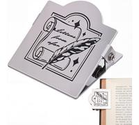 CRASPIRE Vintage Style Book Clip Travelers Notebook Clip Metal Letter Pen Retro Iron Silver Decorative Midori Book Bill Binder Page Holder Clamp for TN Travelers Art Journaling Reading Decoration