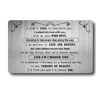 CRASPIRE Wallet Insert Card Birthday Cards Anniversary Wedding Gift Metal I'd choose you Engraved Pocket Card Love Reminder Christmas Keepsake Birthday Present