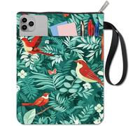 CRASPIRE Washable Bird Book Sleeve Book Cover with Zipper Pocket Cloth 11 x 8.7 Inch Book Protector Pouch for Bookish Reader Librarian Bookworm Bibliophile Hardcover Paperback Green Leaf Botanical