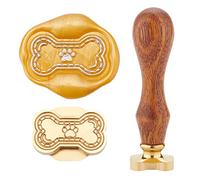 CRASPIRE Wax Seal Stamp Bone Shape Dog Paw Print Sealing Wax Stamp Head with Universal Wood Handle for Invitations Cards Bottle Gift Business Thanks Anniversary