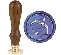 CRASPIRE Wax Seal Stamp Bow and Arrow Retro Sealing Wax Stamp with Removable Brass Head Wooden Handle for Envelope Card Package Decoration