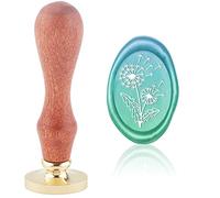 CRASPIRE Wax Seal Stamp Dandelion, Oval Sealing Stamp Head 20 * 30mm with Removable Wooden Handle for Wedding Invitations Cards Bottle Gift Business Thanks