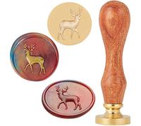 CRASPIRE Wax Seal Stamp Deer 3D Embosser Sealing Stamp Heads With Wooden Handle Retro Removable Brass Head Mushroom Stamp For Decorating Wedding Invitations Envelopes Postcards Gift Sealing