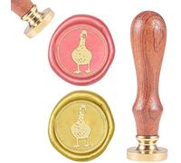 CRASPIRE Wax Seal Stamp Duck, Sealing Wax Stamps Animal Retro Wood Stamp Wax Seal 25mm Removable Brass Seal Wood Handle for Envelopes Invitations Wedding Embellishment Bottle Decoration