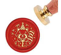 CRASPIRE Wax Seal Stamp Happy birthday Sealing Wax Stamps30mm Removable Brass Head Sealing Stamp with Wooden Handle for Invitations Birthday Gift Scrapbooking