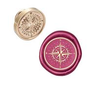 CRASPIRE Wax Seal Stamp Head Compass Removable Sealing Brass Stamp Head for Creative Gift Envelopes Invitations Cards Decoration