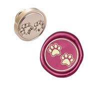 CRASPIRE Wax Seal Stamp Head Dog Paw Prints Removable Sealing Brass Stamp Head for Creative Gift Envelopes Invitations Cards Decoration