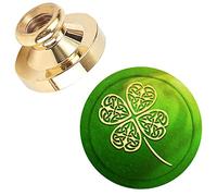 CRASPIRE Wax Seal Stamp Head Four Leaf Clover St. Patrick's Day Sealing Brass Stamp Head for St. Patrick's Day Creative Gift Envelopes Invitations Cards Decoration