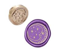 CRASPIRE Wax Seal Stamp Head Moon Face Removable Sealing Brass Stamp Head for Creative Gift Envelopes Invitations Cards Decoration