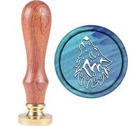 CRASPIRE Wax Seal Stamp Howling Wolf Animal Retro 25mm Removable Brass Head Wood Handle for Party Wedding Invitation Envelope Greeting Card Wine Bottle Decor