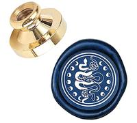 CRASPIRE Wax Seal Stamp Moon and Snake 25mm Vintage Sealing Wax Stamp Brass Head Only for Envelope Card Invitations Gift Wedding Halloween Christmas New Year