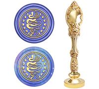 CRASPIRE Wax Seal Stamp Moon and Snake 25mm Vintage Sealing Wax Stamp Mental Handle for Envelope Card Invitations Gift Wedding Halloween Christmas New Year