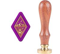 CRASPIRE Wax Seal Stamp Mountain Moon Sun Vintage Sealing Wax Stamp Head with Universal Wood Handle for Invitations Cards Bottle Gift Business Thanks Scrapbooking Decor