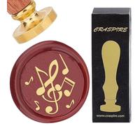 CRASPIRE Wax Seal Stamp Music Notes Vintage 25mm Clef Removable Brass Head Wood Handle Sealing Wax Stamp for Wedding Party Christmas Envelopes Invitations Gift Packing Wrap Decoration