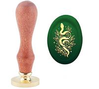 CRASPIRE Wax Seal Stamp Snake Sealing Wax Stamps Leaves Retro Vintage Removable Brass Stamp Head with Wood Handle for Wedding Invitations Halloween Christmas Thanksgiving Gift Packing
