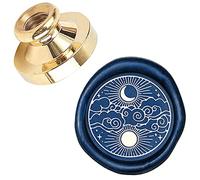 CRASPIRE Wax Seal Stamp Sun and Moon 25mm Vintage Sealing Wax Stamp Brass Head Only for Envelope Card Invitations Gift Wedding Halloween Christmas New Year