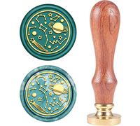 CRASPIRE Wax Seal Stamp, Vintage Wax Sealing Stamps Universe Star Map Retro Wood Stamp Removable Brass Head 25mm for Wedding Envelopes Invitations Embellishment Bottle Decoration