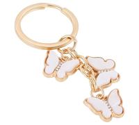 CRASPIRE White Butterfly Keychain Butterflies Key Chain Golden Metal Zinc Alloy Enamel Shining Rhinestone Animal Charm Keyring Keychains for Keys Purses Bag Wallet Backpack Handbag Women Accessories