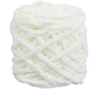 CRASPIRE White Chenille Chunky Yarn for Crocheting Super Bulky Skein 7mm Thick 3.5oz 72yds Fluffy Soft Bulky Thick Fluffy Fuzzy Soft Velvet Hand Knitting Blanket Weaving DIY Amigurumi