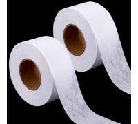 CRASPIRE White Iron on Hem Tape Fabric Textiles Polyamide Adhesive Interfacing for DIY Craft Supplies Washable Non Woven Covering Stitches for Sewing Curtain Clothes Skirt Jean Crafting 60Yd 2Rolls