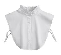 CRASPIRE White Ruffled Lace False Collar 100% Cotton Detachable Blouse Dickey Collars Half Shirts Blouse Faux Neckline Fake Trim DIY Garment for Women Office Work Sweaters Dresses Jacket
