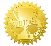 CRASPIRE Winner Trophy 408Pcs Gold Foil Embossed Stickers 2" Self Adhesive Envelopes Seals Sticker Round Labels for Wedding Invitation Graduation Corporate Certificates Diplomas Gift Wrapping Decor