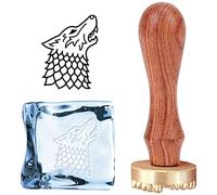 CRASPIRE Wolf Head Ice Stamp Ice Cube Stamp Ice Branding Stamp with Removable Brass Head & Wood Handle Vintage Ice Stamp for DIY Crafting Cocktail Whiskey Mojito Drinks Bar Making