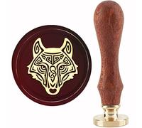 CRASPIRE Wolf Head Wax Seal Stamp Knot Sealing Wax Stamp 30mm/1.18inch Removable Brass Head Sealing Stamp with Wooden Handle for Invitations Cards Gift Wrap
