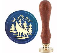 CRASPIRE Wolf Wax Seal Stamp Tree Vintage Sealing Wax Stamps Moon 30mm Retro Wood Stamp Removable Brass Head for Wedding Invitations Envelopes Halloween Christmas Thanksgiving Gift Packing
