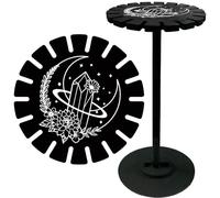 CRASPIRE Wooden Pendulum Display Stand Moon Flower Black Crystal Display Holder Rustic Divination Pendulum Storage Rack Witch Decor Incense Rack Shelf for Stone Necklaces Witchcraft Essential Oil