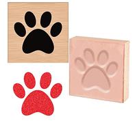 CRASPIRE Wooden Rubber Stamp Paw Print Printed Decorative Rubber Seal Stamps 3inch/7.5cm for Card Making, DIY Craft, Stationery Scrapbooking, Handbook, Diary Letter Decor