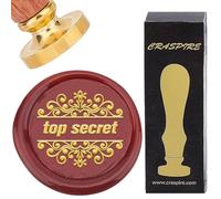 CRASPIRE Words Top Secret Wax Seal Stamp Embossed Stamp Sealing Removable 30mm Brass Wax Seal Stamp Head with Wooden Handle Wedding Invitations Envelopes Gift Packing Craft Vintage Decor