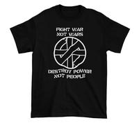 Crass Fight War Not War Men's T-Shirt - Punk Rock Anarchist XL Black