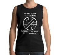 Crass Fight War Not War Men's Vest Top - Punk Rock Tank Top XL Black