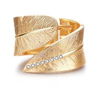 crataly Bracelets Bangles for Women 18K Gold Fashion Chunky Stack Cuff Bracelets for Women Plated Stainless Steel Jewelry Vintage Arm Cuff Bracelets for Girls Friend Mother's Day, Large, Stainless