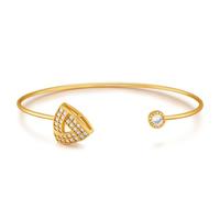 crataly Dainty Bee and Daisy Cuff Bangle Bracelets for Women Adjustable Gold Plated Open Thin Bangle with CZ Stackable Jewelry Gifts for Girlfriend Teen Niece Sixteen Granddaughter, Middle, Stainless