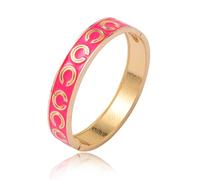 crataly Dripping Oil Bracelets for Women Vintage Enamel Gold Cuff Dripping Oil Bangle Bracelets for Sixteen Jewelry Spring Opening for Wife Girlfriend Birthday Christmas Mother Day, L, Stainless Steel
