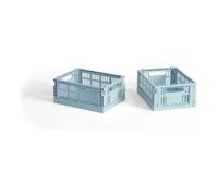 Crate collapsible crates - Set of 2 Light Blue