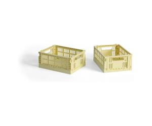 Crate collapsible crates - Set of 2 Pale yellow