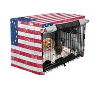 Crate Covers for Dog Cages Pet Kennel Cover Roller Shades Vintage Style Tea Stained Betsy Ross Flag