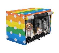 Crate Covers for Dog Cages Pet Privacy Cover Rollers Shades Cartoon Dot Rainbow
