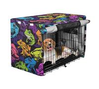 Crate Covers for Dog Cages Puppy Kennel Cover Dog Crate Protector Cartoon Frogs Rainbow Color