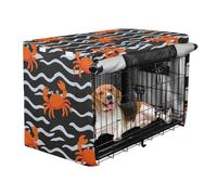 Crate Covers for Dogs Privacy Kennel Covers Dog Crate Protector Cartoon Orange Crab Wave Pattern