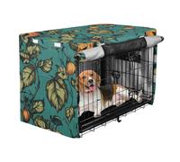 Crate Covers for Dogs Puppy Wire Cage Cover with Roller Shades Cartoon Orange Halloween Evil Pumpkin