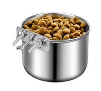 Crate Water Bowl - Stainless Steel Dog Cage Hanging Water & Food Bowls | Thick & Tall Dog Cage Accessories, Dog & Cat Feeding Dish For Food
